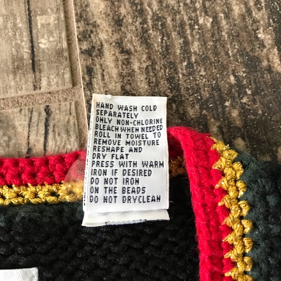 Vintage Ugly Christmas Sweater Vest Poinsettias - Picture 4 of 6